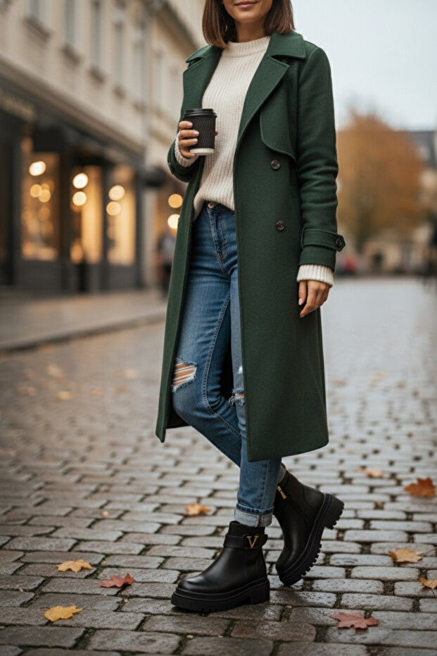 Női Florian fekete bőrű csatos, részletesen kidolgozott rövid csizma - 2