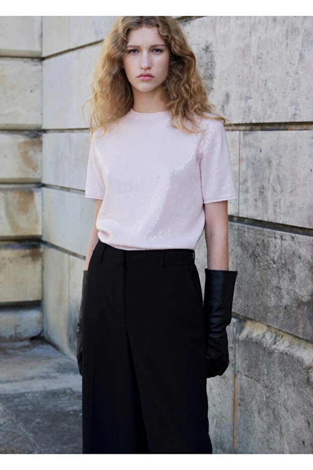 Kısa kollu pullu kazak - 1