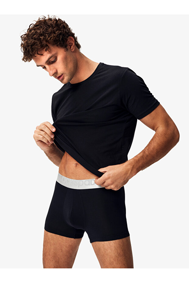 Erkek Modal Elastan Boxer Silver 9303 - Siyah - 1