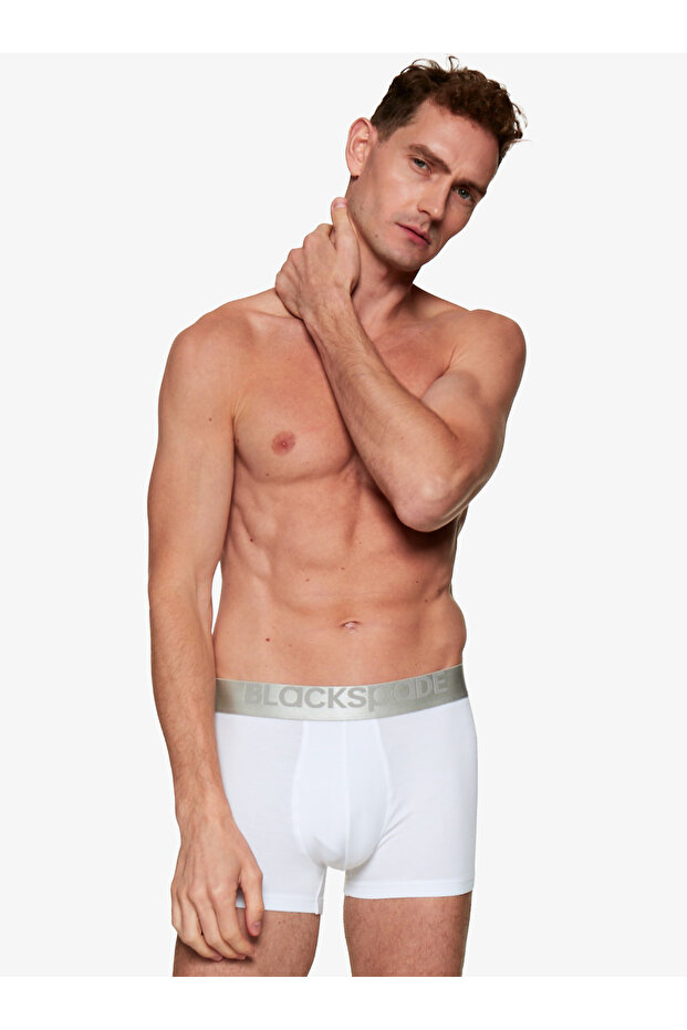 Erkek Modal Elastan Boxer Silver 9302 - Beyaz - 3