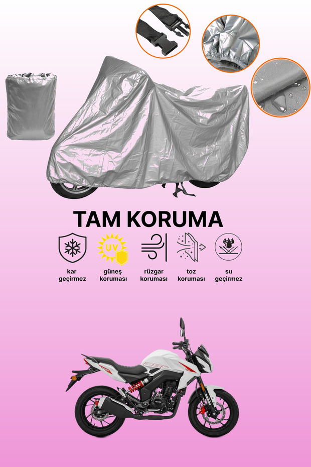 Gray Rks Rk250-S Compatible Motorcycle Tarpaulin, Protective Cover, Motor Tarpaulin