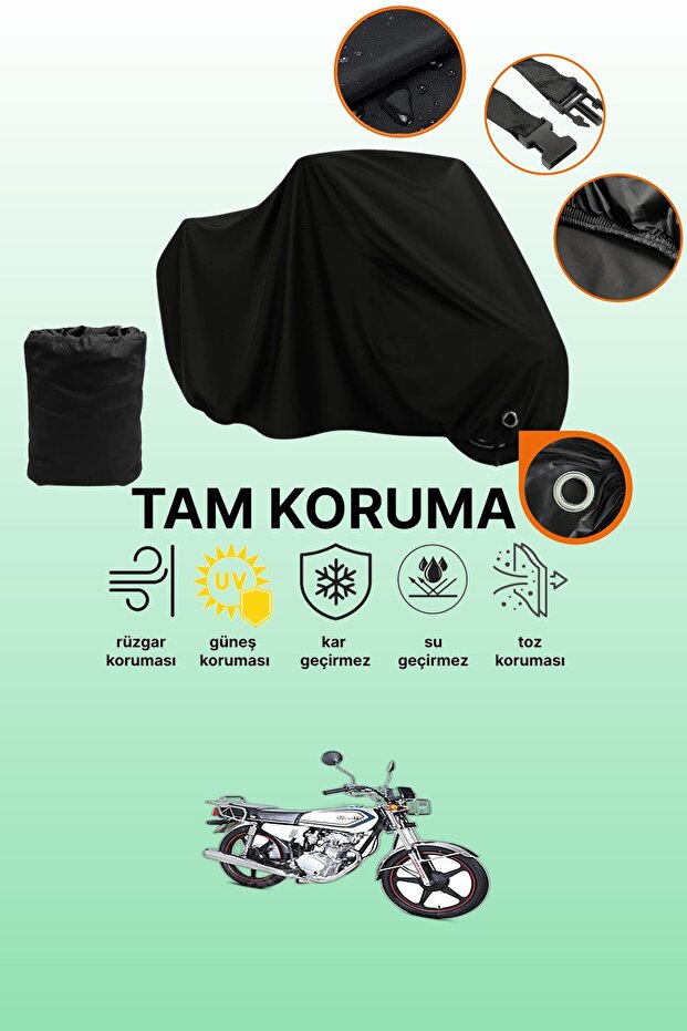 Black Compatible with Lock Kuba Cg 50 Pro Ultra Compatible Motorcycle Tarpaulin