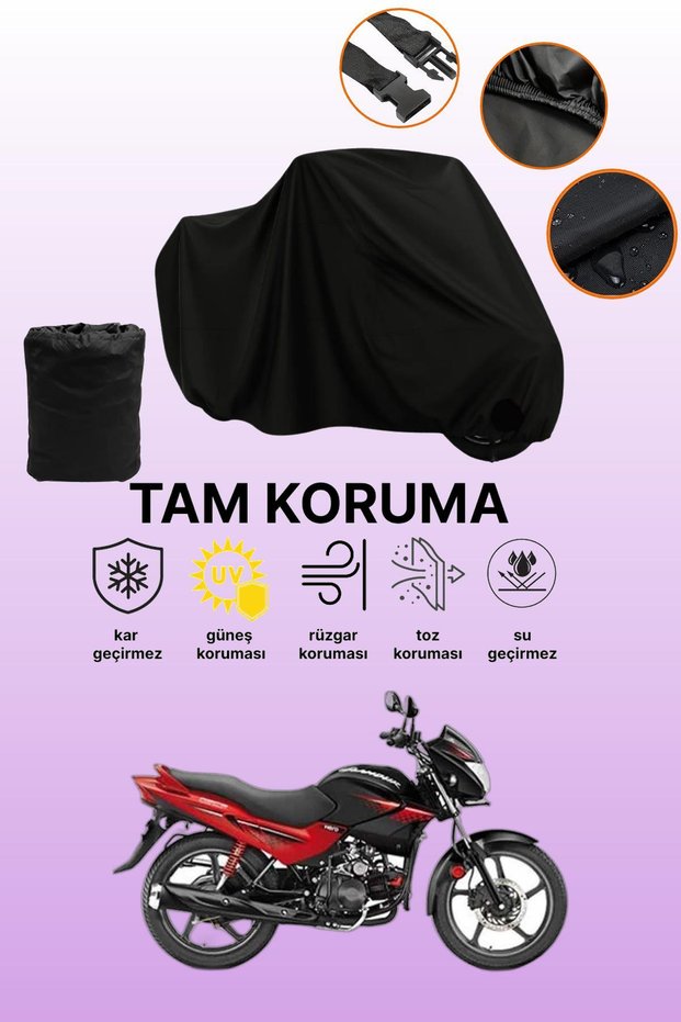 Black Hero Glamour Compatible Motorcycle Cover, Protective Cover, Motorcycle Tarpaulin