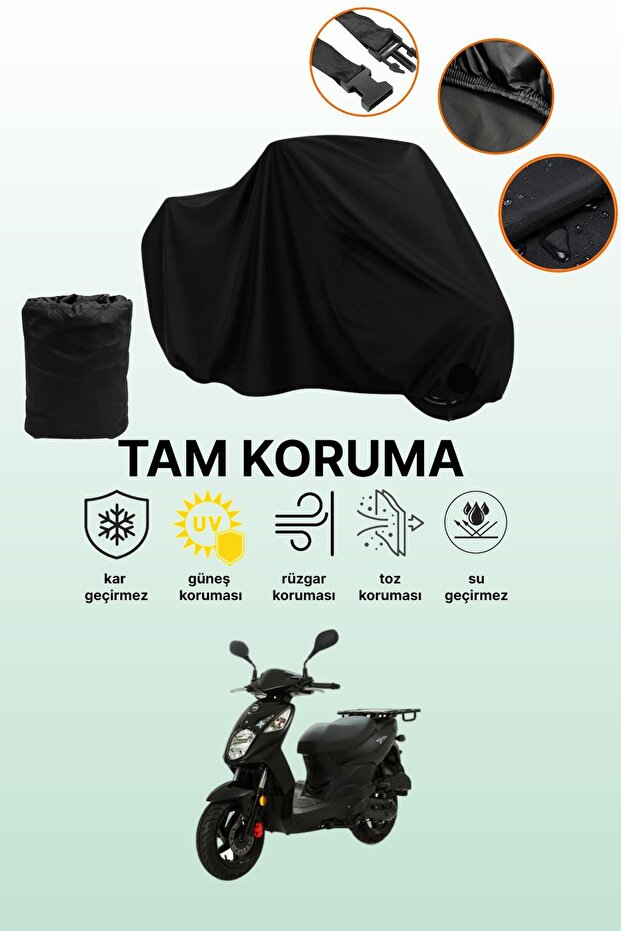 Black Sym Xpro Ii 125 Compatible Engine Cover, Protective Cover, Motorcycle Cover