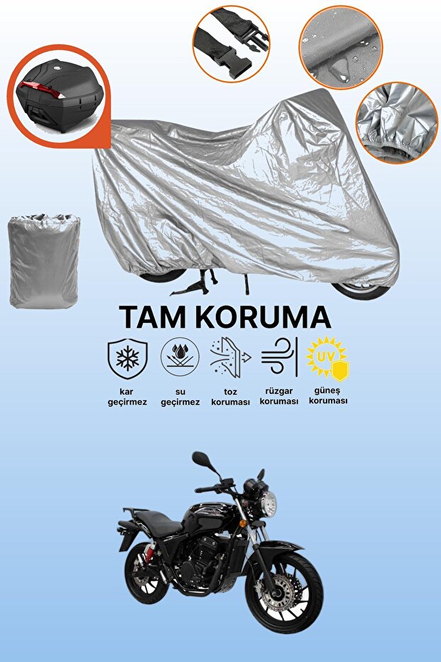 Gray Rear Bag Compatible Mondial 250 Mr Destro Compatible Motorcycle Cover, Protective Cover