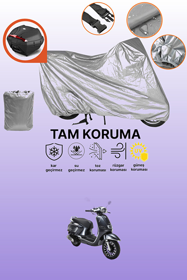 Rks Siesta Compatible Motorcycle Tarpaulin Compatible with Gray Rear Bag