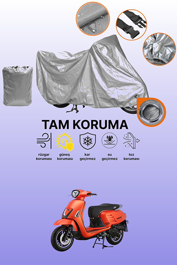Gray Lock Compatible Apachi True 50 Compatible Motorcycle Cover, Protective Cover