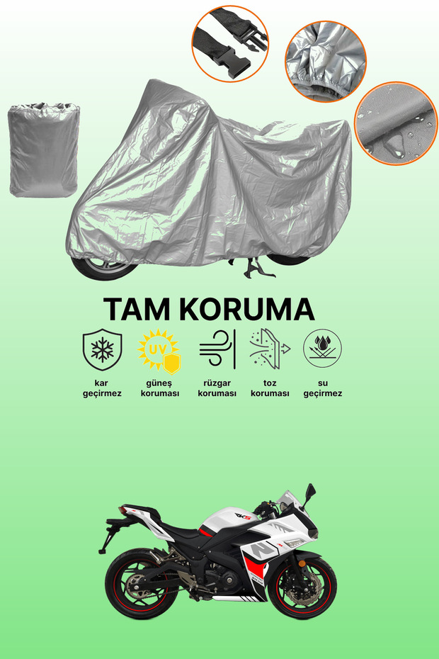 Gray Tail Bag and Lock Mismatched Rks M250 Compatible Motorcycle Tarpaulin