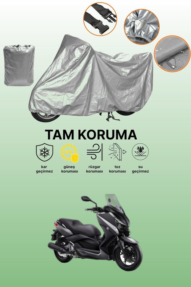 Gray Yamaha X-Max 250 Abs Compatible Motorcycle Cover, Protective Cover, Motorbike Cover