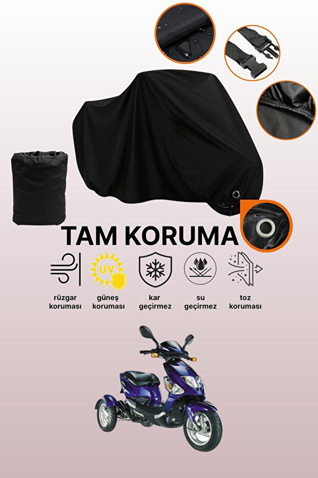غطاء دراجة نارية متوافق مع Black Lock Kanuni Rabbit 50، غطاء واقي