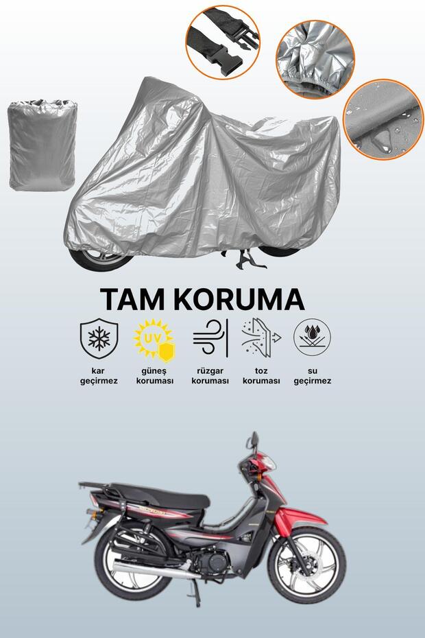Gray Tail Bag and Lock Non-Compatible Mondial 100 Sfc Exclusive Compatible Motorcycle Tarpaulin