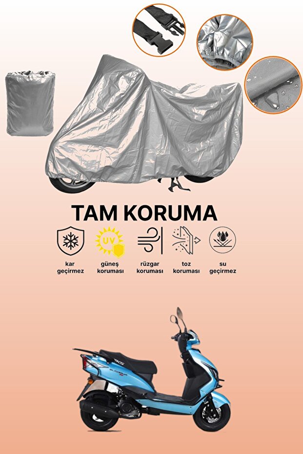 Gray Tail Bag and Lock Incompatible Rks Blazer 50 Xr Compatible Motorcycle Tarpaulin
