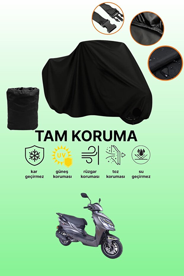 Black Arora Verano 50 Compatible Motorcycle Cover, Protective Cover, Motorcycle Tarpaulin