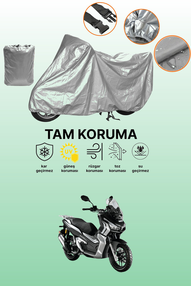 Gray Tail Bag and Lock Mismatched Kuba Rubano 150 Compatible Motorcycle Tarpaulin