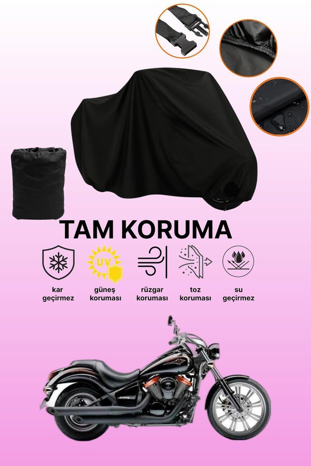 Black Kawasaki Vn 900 Custom Special Compatible Motorbike Cover, Protective Cover, Motorcycle Cover