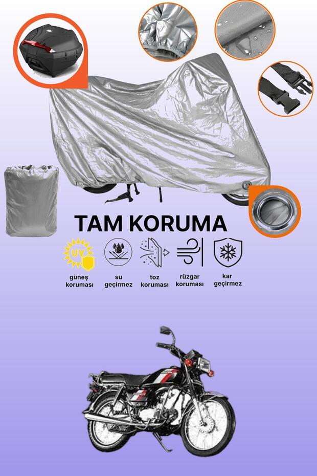 Gray Lock and Tail Bag Compatible Honda Hero 100 Compatible Motorcycle Tarpaulin, Protection Cover