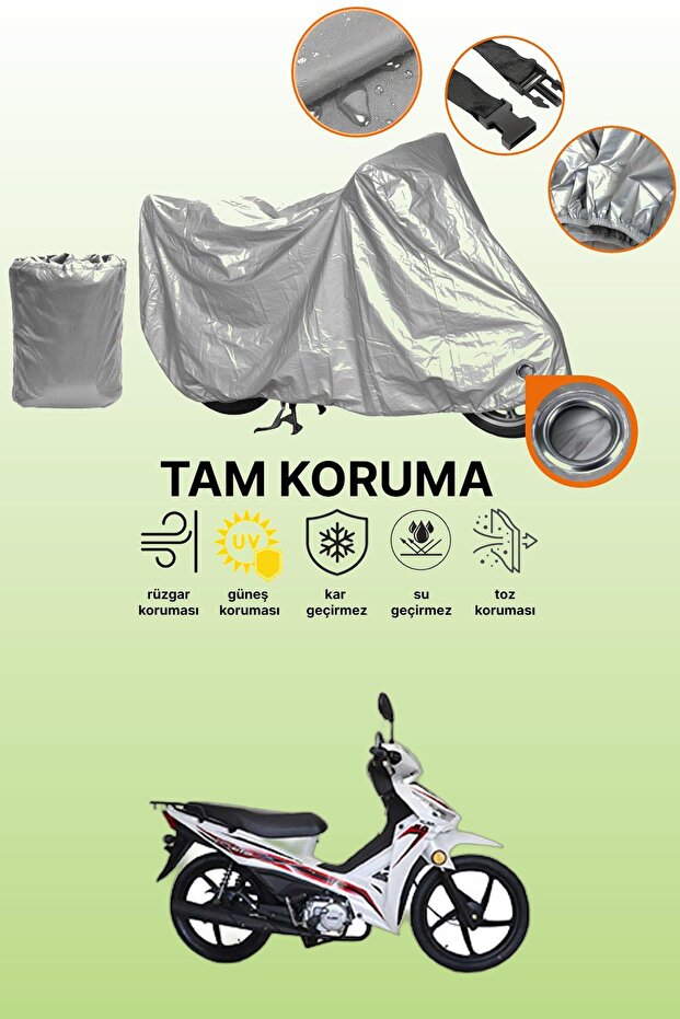 Gray Lock Compatible Kuba Reiz 50 Compatible Motorcycle Cover, Protective Cover