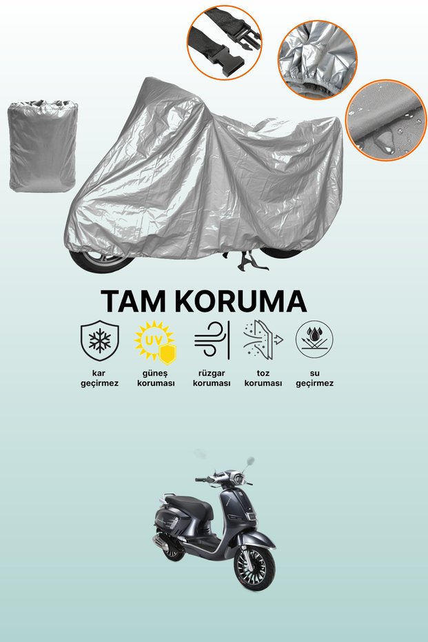 Gray Rear Bag and Lock Incompatible Rks Siesta Compatible Motorcycle Tarpaulin