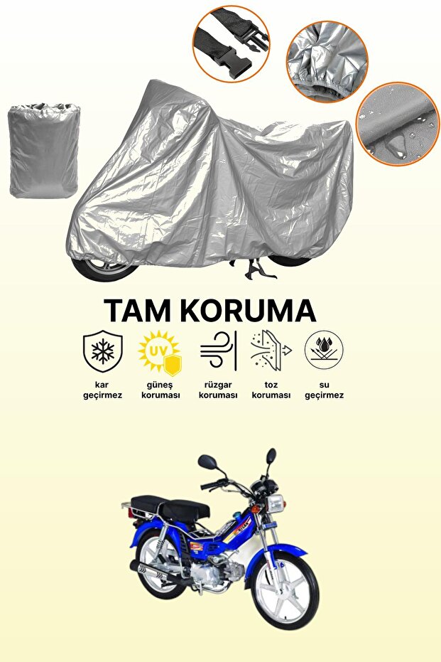 Gray Bisan Ceylan Compatible Motorcycle Tarpaulin, Protective Cover, Motor Tarpaulin