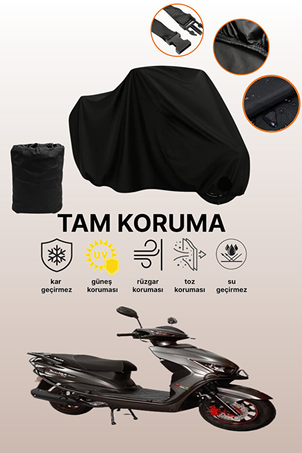 Black Motolux Nirvana 50 Compatible Motorcycle Cover, Protective Cover, Motorcycle Tarpaulin