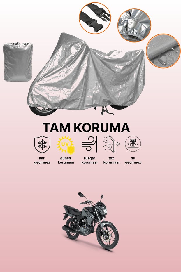 Gray Tail Bag and Lock Mismatched Rks 125R Compatible Motorcycle Tarpaulin