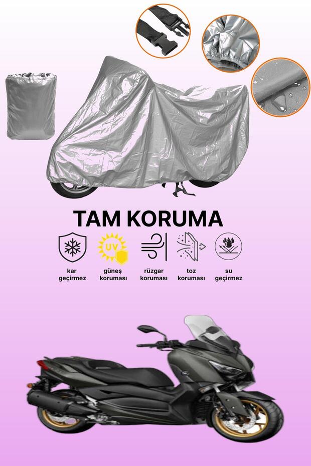 Gray Yamaha X-Max 250 Tech Max Compatible Motorcycle Cover, Protective Cover, Motor Cover