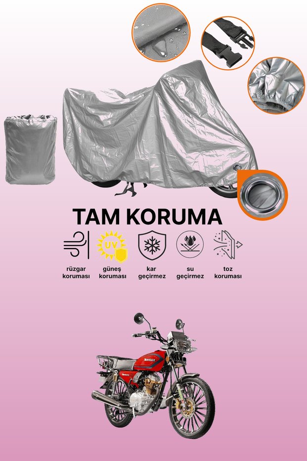 Gray Lock Compatible Motolux Mz46 a Compatible Motorcycle Cover, Protective Cover