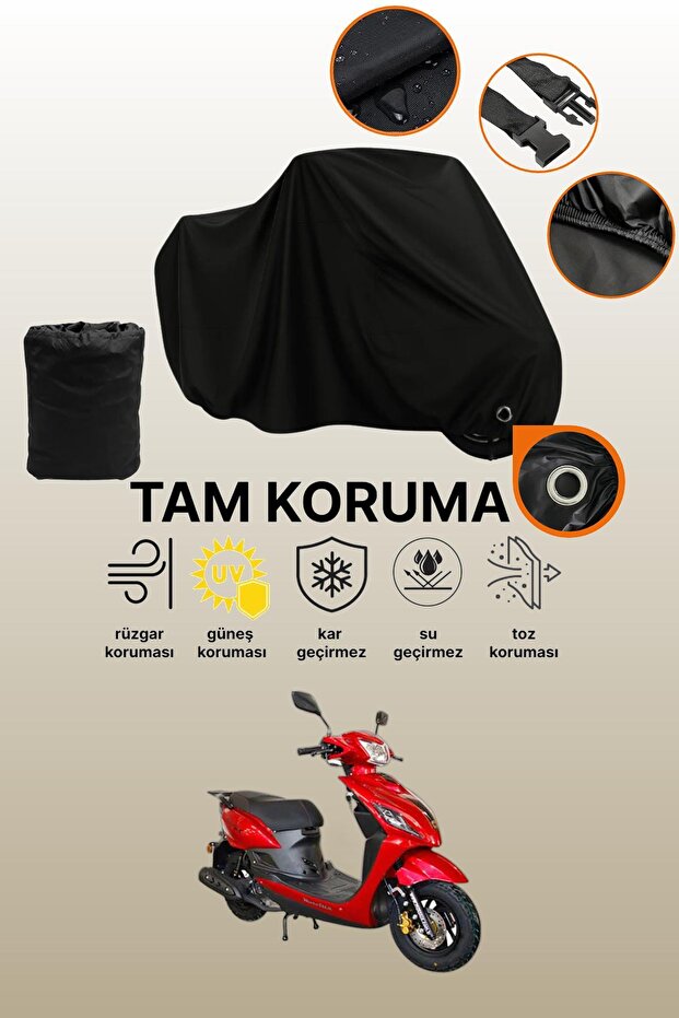 Motolux Wind 50 Compatible Motorcycle Tarpaulin Compatible with Black Lock