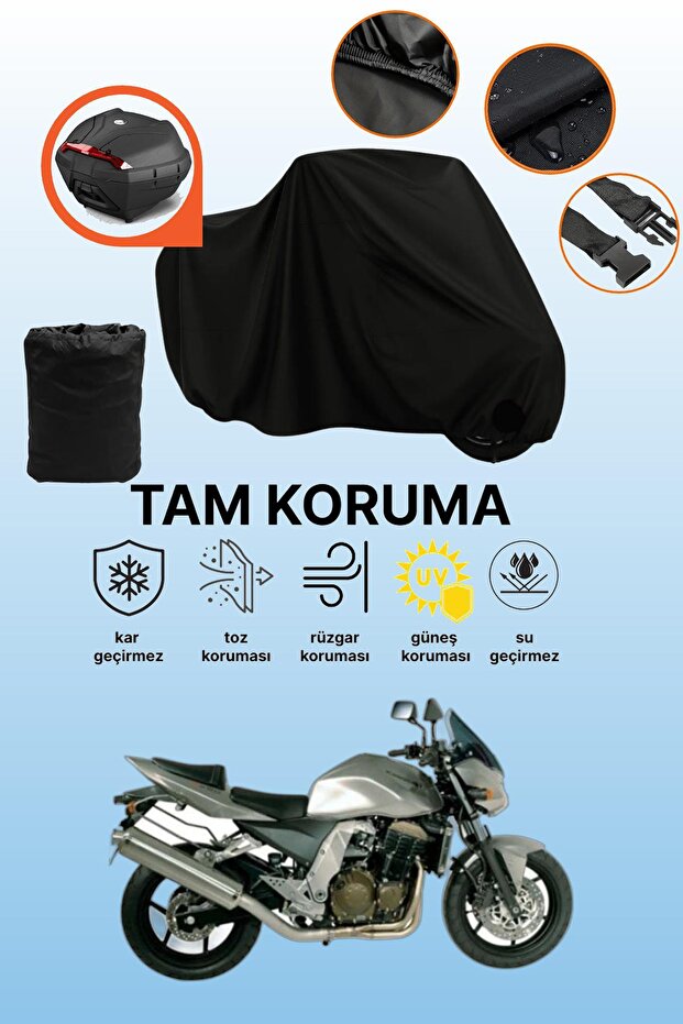 Black Rear Bag Compatible with Kawasaki Z 750 Compatible Motorcycle Canvas