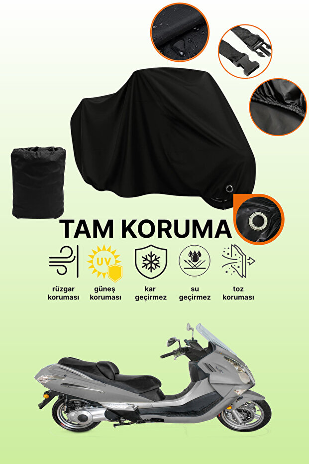 Cfmoto Jet Max Compatible Motorcycle Tarpaulin Compatible with Black Lock