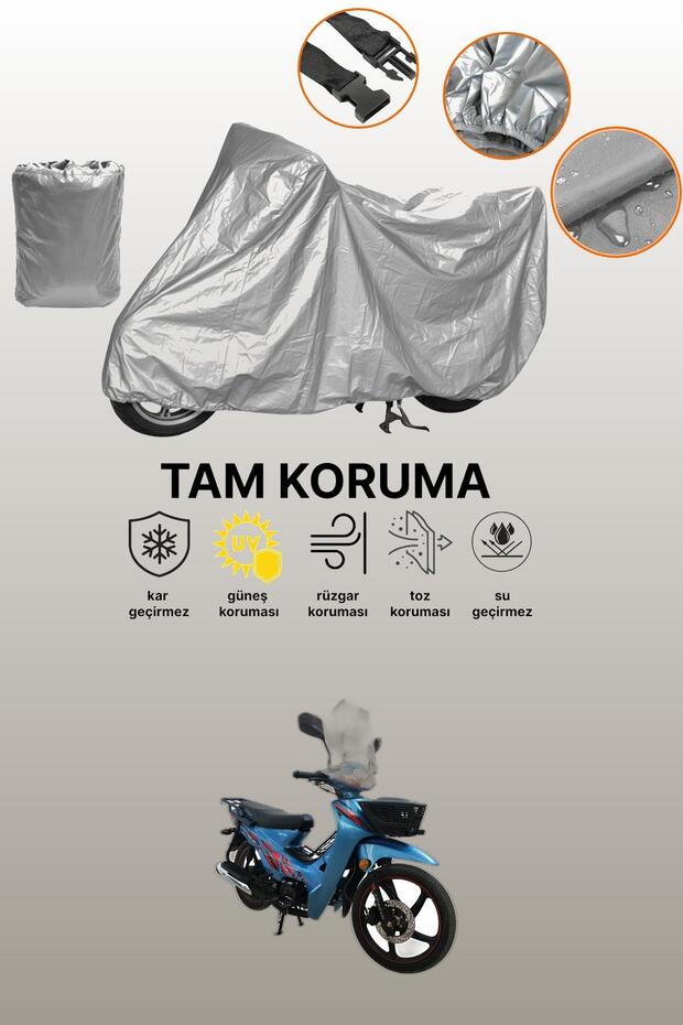 Gray Rear Bag and Lock Incompatible Apachi Myra Compatible Motorcycle Tarpaulin