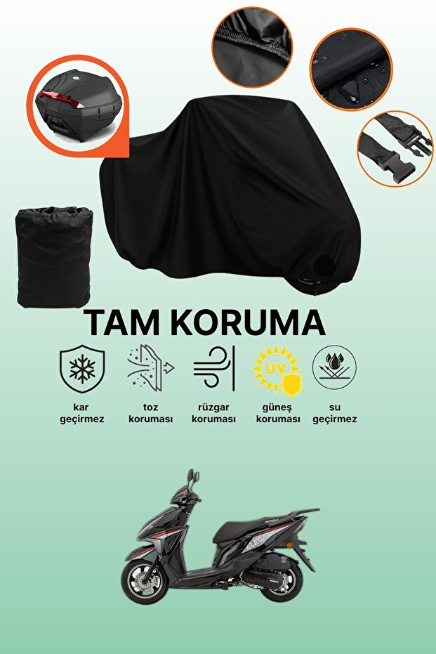 Black Tail Bag Compatible Mondial 125 Elegante Compatible Motorcycle Tarpaulin, Protective Cover