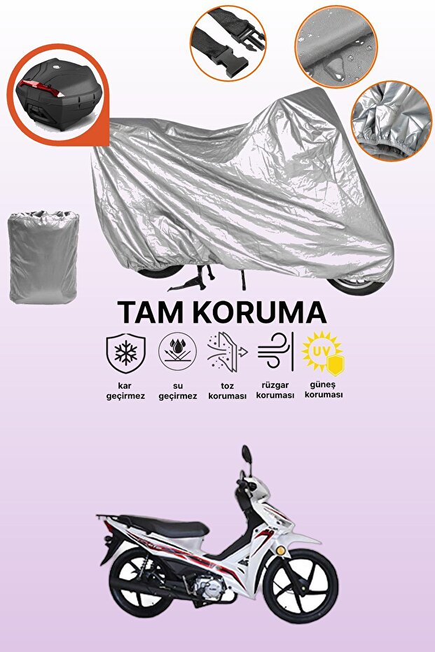 Compatible with Gray Rear Bag Kuba Reiz 50 Compatible Motorcycle Tarpaulin