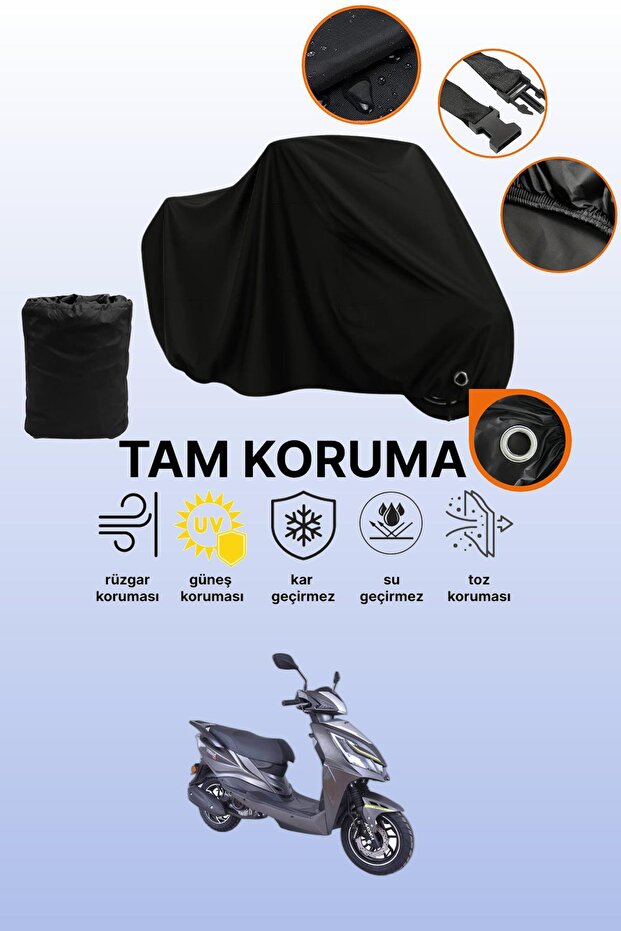 غطاء دراجة نارية متوافق مع Arora Verano AR 50-9 من Black Lock، غطاء واقي