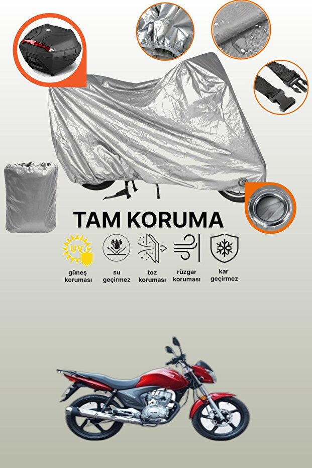 Gray Rear Bag and Lock Compatible Kuba Platinum Compatible Motorcycle Tarpaulin