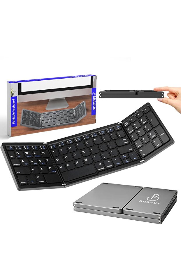 Ultra-thin foldable keyboard, compatible with Android, iOS, Smart TV, numeric keypad, black - 1
