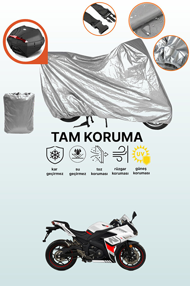 Gray Rear Bag Compatible Rks M250 Compatible Motor Tarpaulin, Protective Cover