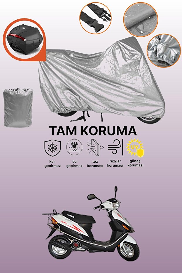 Compatible with Gray Rear Bag Kuba Fighter 50 Compatible Motorcycle Tarpaulin