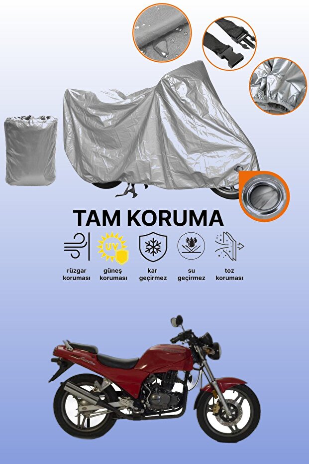 Gray Lock Compatible Kanuni Freedom 200 Compatible Motorcycle Cover, Protective Cover