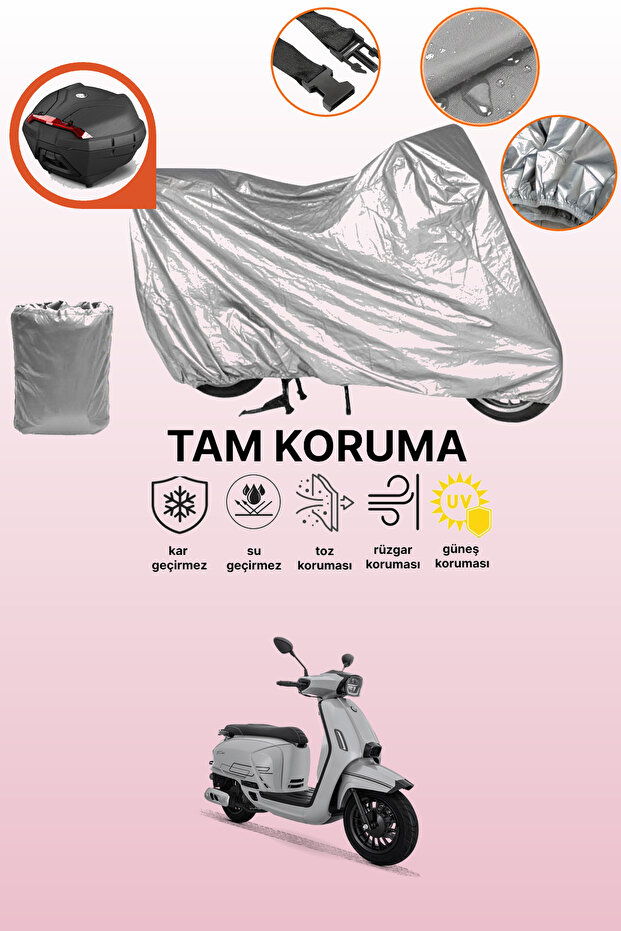Gray Rear Bag Compatible Rks Sc 150Re Compatible Motorcycle Cover, Protective Cover