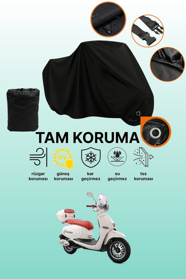 Black Lock Compatible with Kuba Brilliant 125 Pro Compatible Motorcycle Tarpaulin