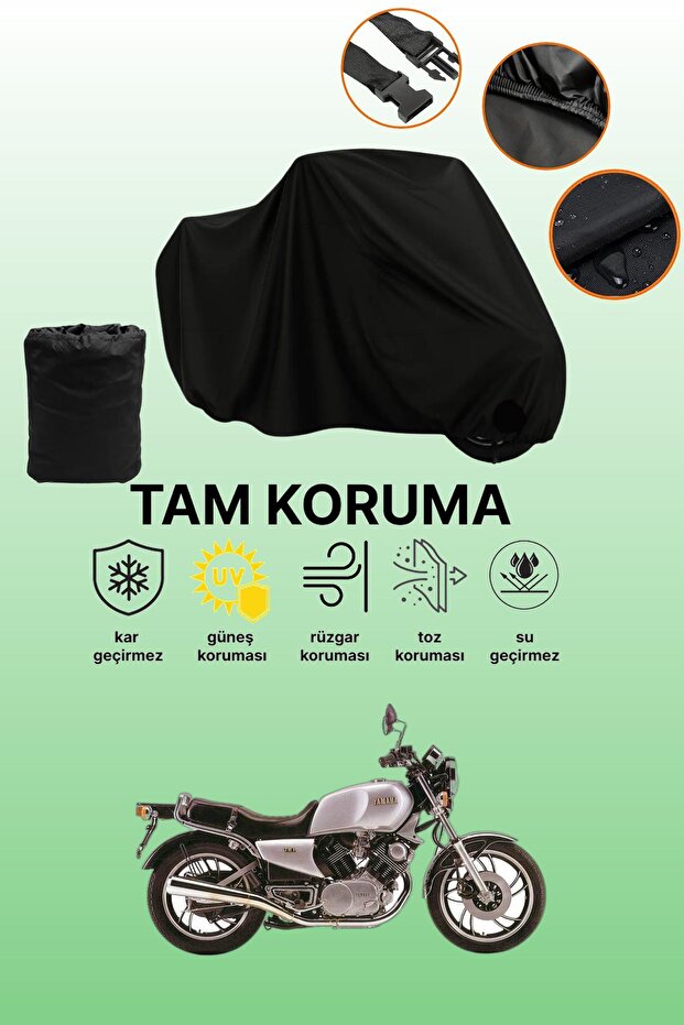 غطاء محرك ياماها XV1000 أسود متوافق، غطاء واقي، غطاء للدراجات النارية