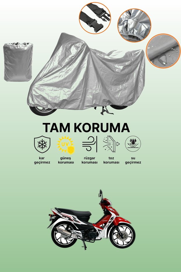 Gray Tail Bag and Lock Incompatible Mondial 125 Sfs Compatible Motorcycle Tarpaulin