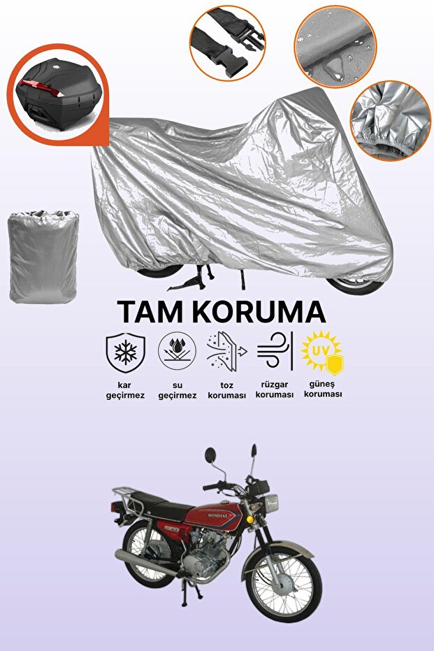 Gray Rear Bag Compatible Mondial 125 Uag Compatible Motorcycle Cover, Protective Cover