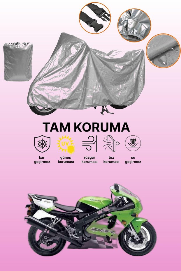 Gray Kawasaki Zx-7 R Compatible Motorcycle Cover, Protective Cover, Motor Cover