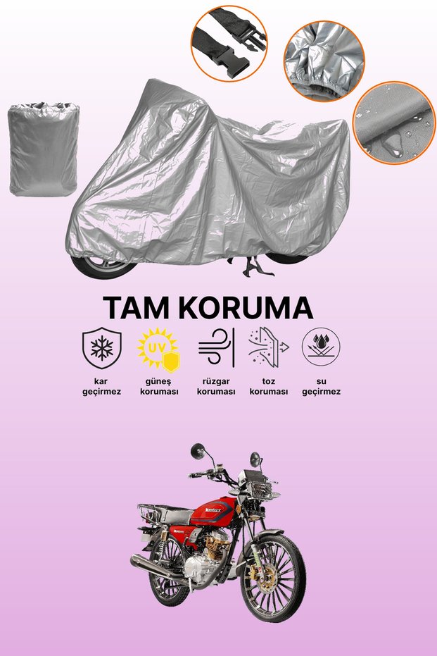 Gray Rear Bag and Lock Incompatible Motolux Mz46 a Compatible Motorcycle Tarpaulin