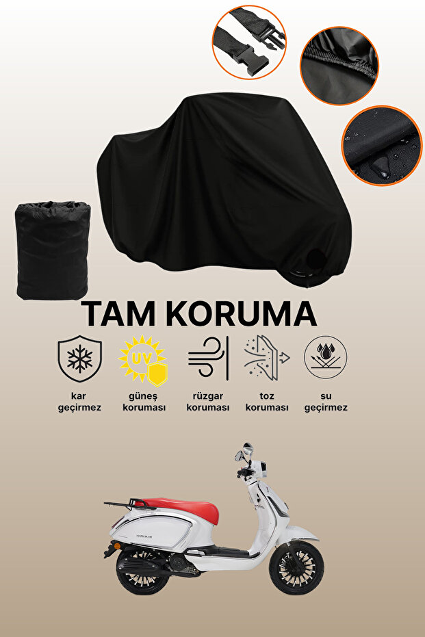 Black Rks Dark Blue 50 Compatible Motorcycle Cover, Protective Cover, Motorcycle Tarpaulin