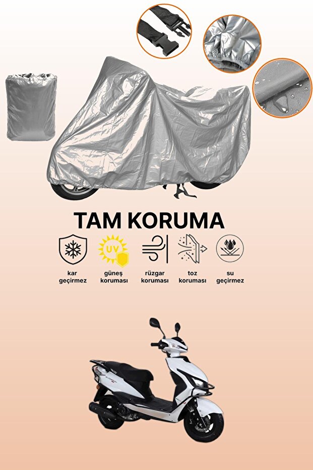 Gray Tail Bag and Lock Incompatible Rks Blazer 50 Compatible Motorcycle Tarpaulin