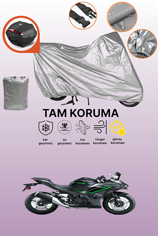 Gray Tail Bag Compatible Kawasaki Ninja 500 Se Compatible Motorcycle Tarpaulin, Protective Cover