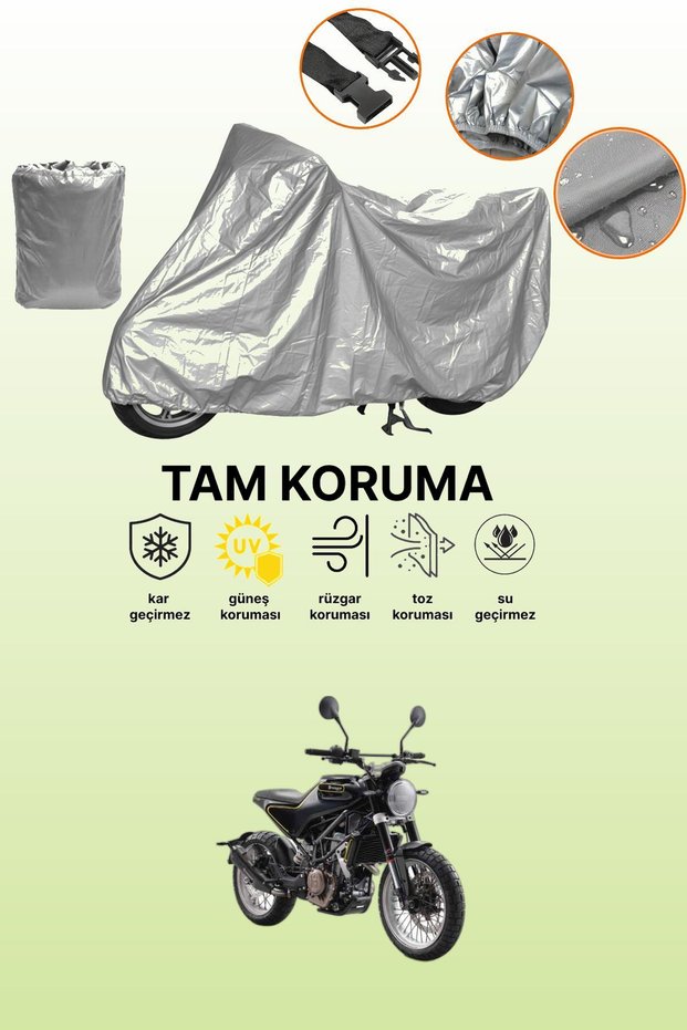 Gray Husqvarna Svartpilen 401 Compatible Motorcycle Cover, Protective Cover, Engine Cover